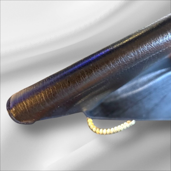 BALLY Vintage Leather Envelope Laptop Bag| Gold Chain Strap & Lock - Picture 13 of 14